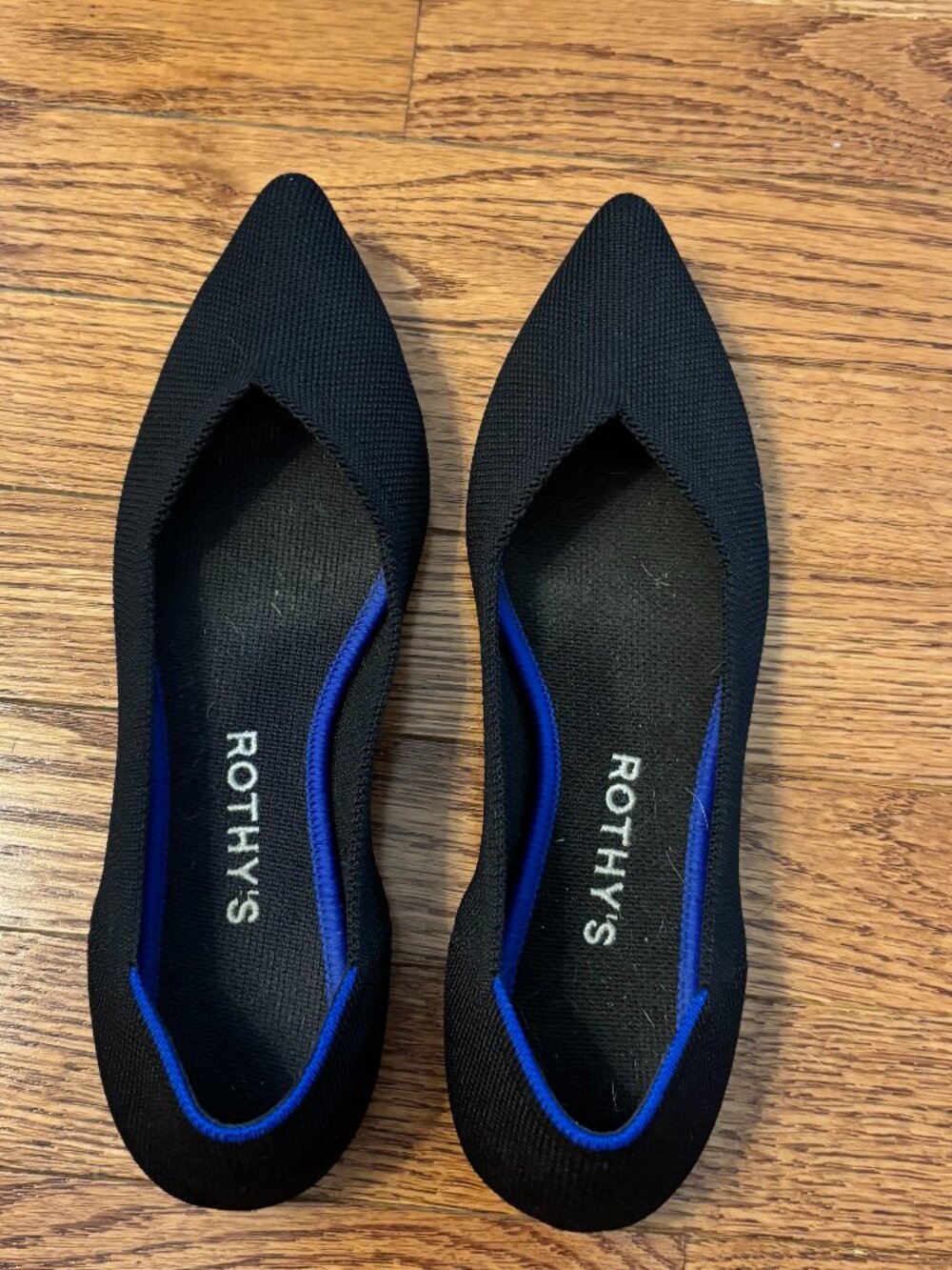 Rothy's The Point Black Knit Pointed Toe Flats Size 6 Washable